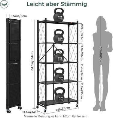 Deanic 5-Tier Folding Heavy Duty Shelf