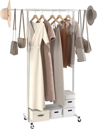 VEVOR Clothes Rack Coat Rack 1 Clothes Rod, Durable Clothes Rack Black 400 x 1010 x 1510 mm Clothes Rack for Bedroom, Laundry Room, Dressing Room, Entrance, etc. (1 Rod, 54.3