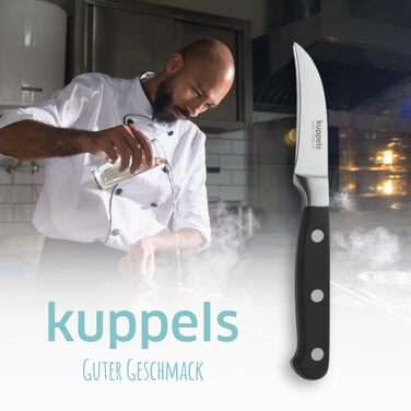 Ніж Шеф Kuppels SOLID, професійний, з нержавіючої сталі, гострий, заточений, для кухні, з нержавіючої сталі, полірований, можна мити в посудомийній машині