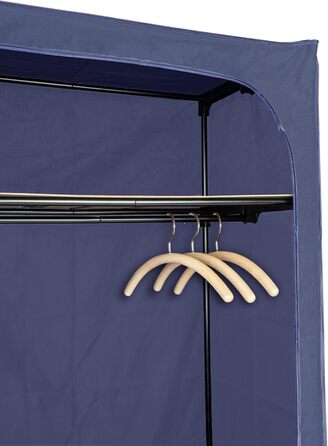 WENKO Business Wardrobe with Shelf and Clothes Rail, Fabric Wardrobe for Dust-Free Storage of Textiles, Metal Frame and Fabric in Durable Polyester Quality, 75 x 160 x 50 cm