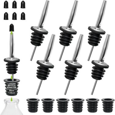 Виливники для пляшок BALTRE (6 шт) з 6 адаптерами: для олії, вина, оцту, сиропу