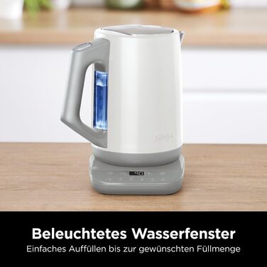 Ninja Perfect Temperature Kettle - 1.7L, LED Display, Rapid Boil & Adjustable Temperature, White