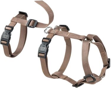 Шлейка для собак Ferplast Brave, середній розмір, коричнева. Безпечна та регульована шлейка з 6 застібками для грейхаундів та інших середніх порід.