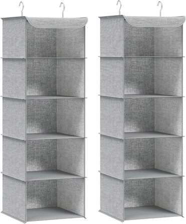 Органайзер для шафи SONGMICS, вішалка для одягу, полиця-органайзер, сіра, 2 шт.