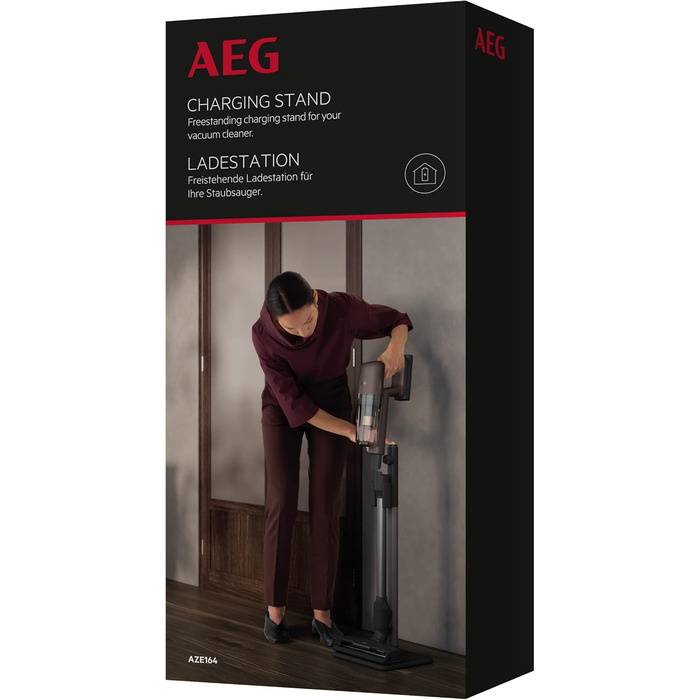 Зарядна станція AEG AZE164 для акумуляторного пилососа AEG 7000: гнучке позиціонування, легке заряджання, 2.4 кг, чорно-сірий