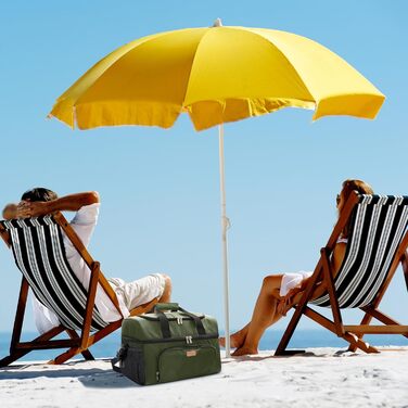 Термосумка LifeWit 30L, 32 банки, зелена: для пікніка, пляжу, роботи, подорожей