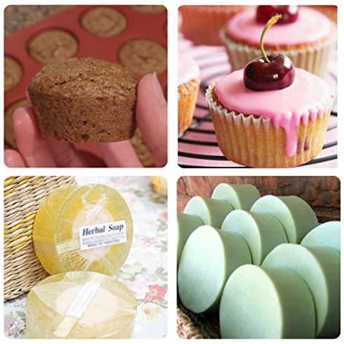 BAKER DEPOT силіконова форма для випікання, 6 осередків, кругла, для мафінів, кексів, хліба, мила, набір 2 шт.