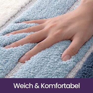 Нековзна килимок для ванної кімнати DEXI 40 x 60 см, м'який, швидковисихаючий, для ванни, душу, прання, блакитний