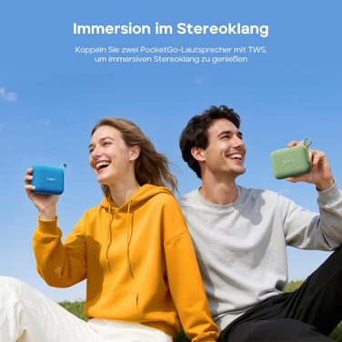 Tribit PocketGo Mini: Водонепроникна Bluetooth колонка IP68, 20 год, зелений