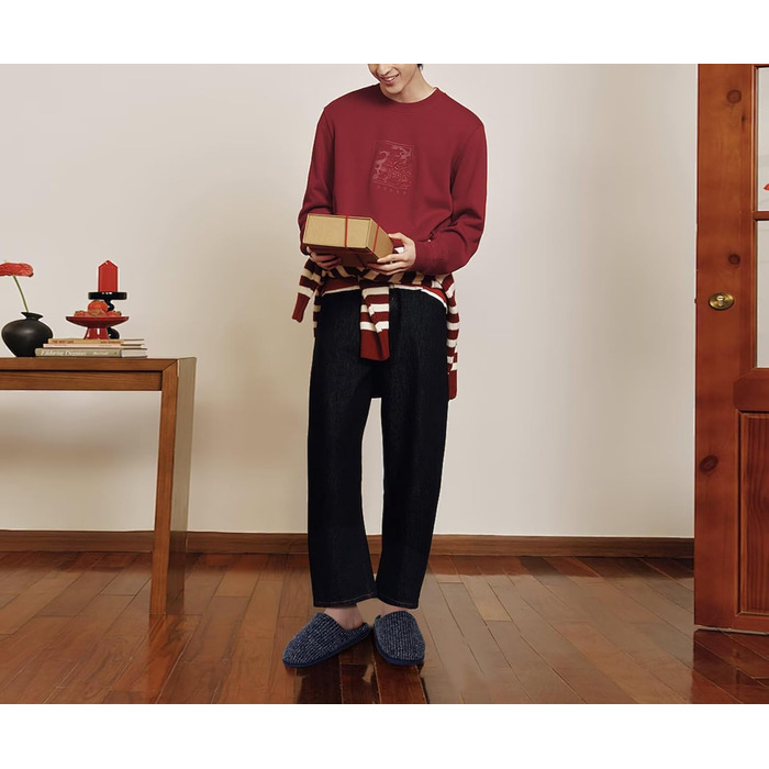 Чоловічі домашні тапочки ONCAI з піною пам'яті, теплі, зі смугами, пухнасті, з плюшевою підкладкою та неслизькою гумовою підошвою