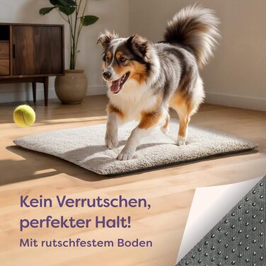 Самогріюча собача ковдра, велика лежанка для собак 90x60 см, знімний водонепроникний чохол, м'яка та тепла, без живлення, з антиковзною основою (сіра)