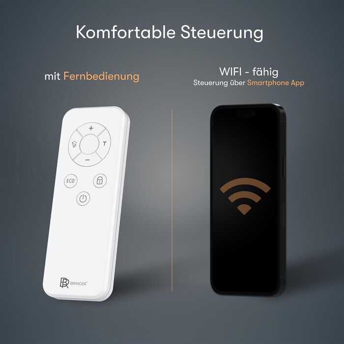 Інфрачервовий обігрівач BR Bringer 450 Вт з Wi-Fi, термостатом та пультом керування, для дому та офісу до 10 м² - німецька якість