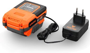FUXTEC 20V Cordless Leaf Blower FX-E1LB20 - Includes 2 x 2Ah Li-Ion Batteries and 2.4A Charger - Leaf blower for removing leaves from gardens, walkways, and driveways - Quiet - up to 38m/s