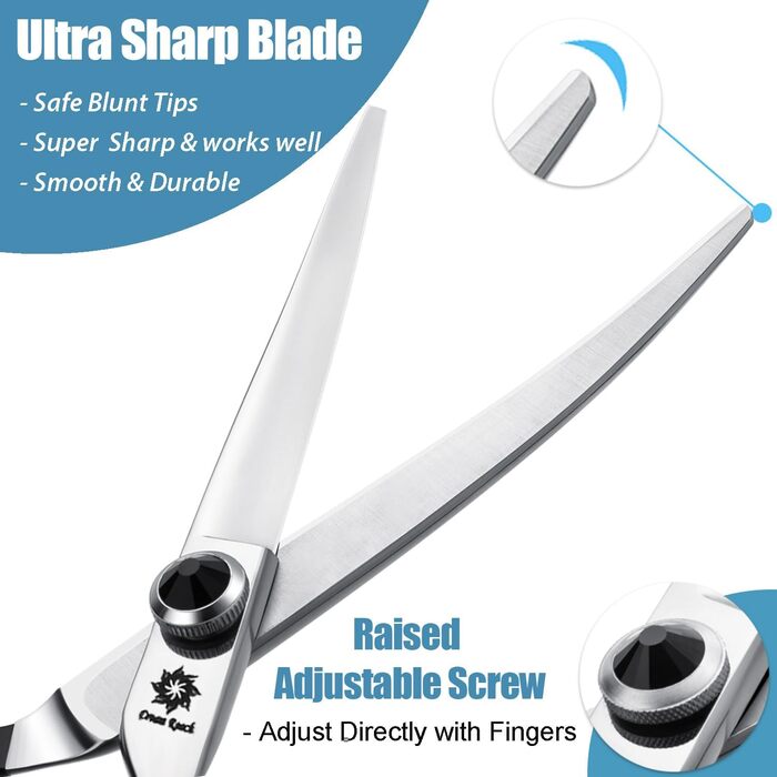 Ножиці для собак Dream Reach 6.5 дюймів, професійні, з нержавіючої сталі 440C, для грумінгу, в подарунковій коробці