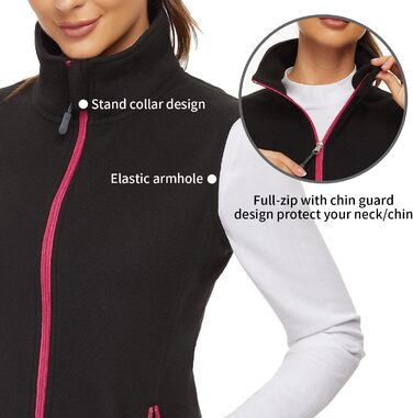 Жіноча флісова жилетка Soneven для активного відпочинку: біг, походи, їзда верхи. Легка, тепла, вітрозахисна, з блискавкою. Чорний колір, розмір M.