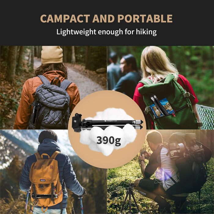 Штатив для відеокамери Fotopro X-Airfly з рідкосиропним кріпленням, поворотним голковим підшипником, матеріал: вуглеволокно, колір: сірий, максимальне навантаження: 15 кг, висота до 40 дюймів (102 см), для DSLR-камер