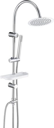 Gorch Rain Shower System with Shelf, Shower Set without Shower Faucet (20x20cm) (UYT-D20CP-Shelf, Chrome)