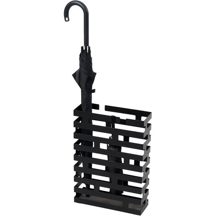 Підставка для парасольки Yamazaki 2361 BRICK, чорна, сталева, мінімалістична, 30 x 10 x 43 см