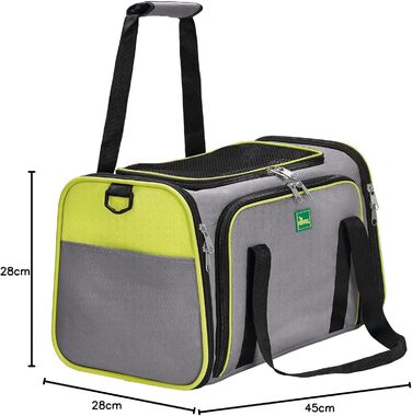 Сумка-переноска для собак та котів HUNTER Sydney, 45x28x28 см, світло-зелений/сірий