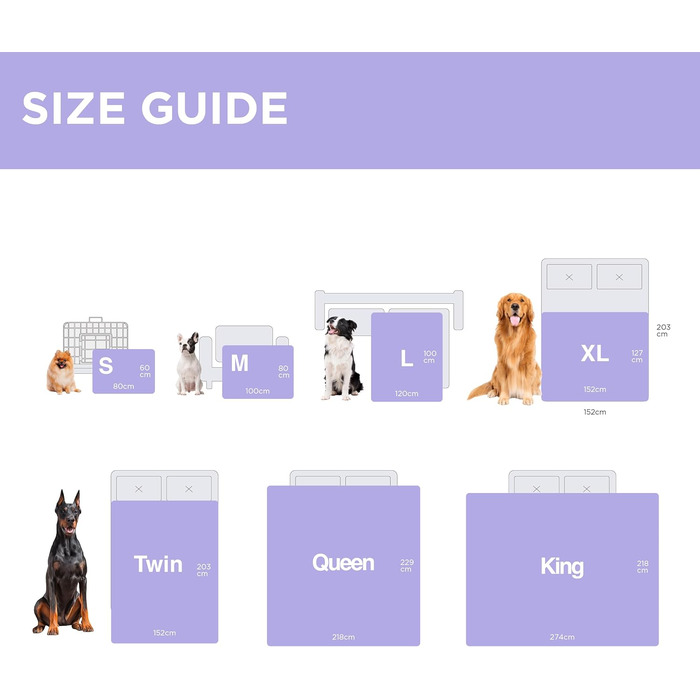 Водонепроникний коврик для собак Lesure, 152x127 см, Sherpa Fleece, для великих собак, сірий, XL