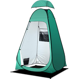 Pop Up Camping Toilet Tent with Shower - Portable Privacy Shelter for Outdoor Use - Green