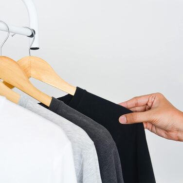 Плечики для одягу KEPLIN Starker з натурального дерева (30 шт.) з обертовим гаком 360° та перекладиною для штанів, з вирізами для плечей - довговічні, економні, підходять для пальто, жакета, костюма