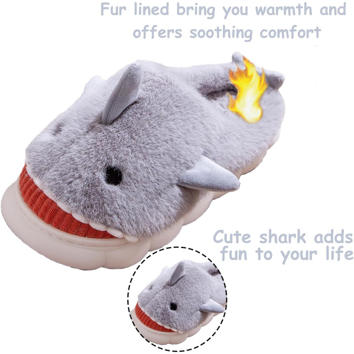 Тапочки жіночі та чоловічі зимові з плюшу, теплі, зручні, з антиковзким покриттям (43/44 EU, сірий)