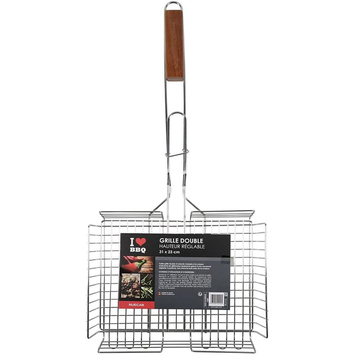 Grillroste I LOVE BBQ для гриля та смокера: регульований, 31x23 см, хром сталь