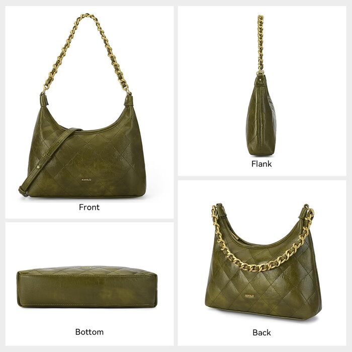 Сумка жіноча через плече крос-боді, PU шкіра, міні Hobo Bag, оливково-зелена - трендова сумка для побачень, вечірок, прогулянок