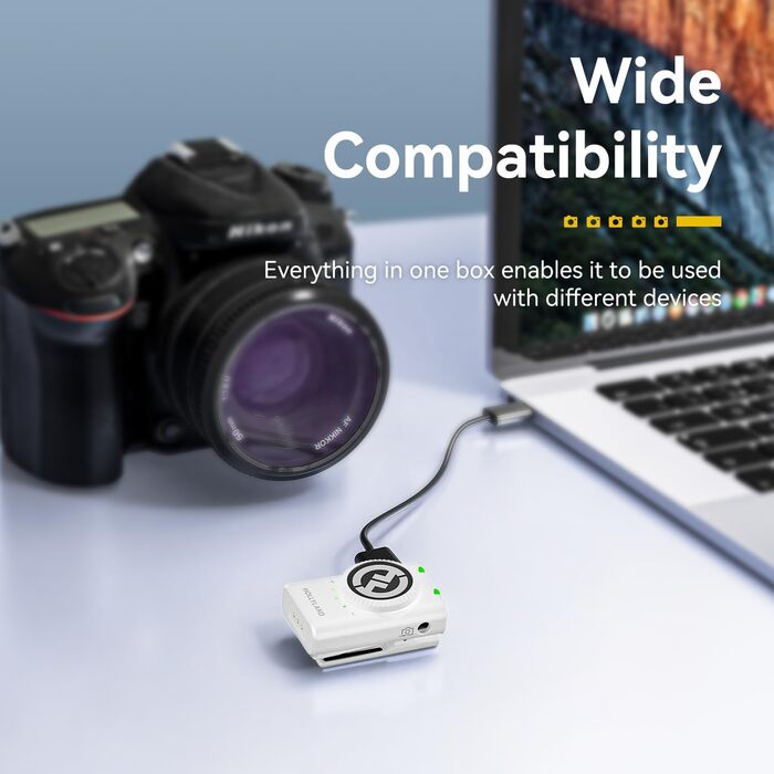 Hollyland Lark M2 Бездротовий петличний мікрофон для iPhone 15/16/17 та Android, 300м радіус дії, Hi-Fi звук, шумозаглушення, 30 годин роботи, міні-мікрофон для відео (2TX + USB-C RX + зарядний кейс) (Комбо (2TX+3RX), білий)