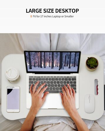 Складаний столик для ноутбука, портативний столик на колінах, приліжковий столик, підставка для ноутбука з тримачем для напоїв та слотом для планшета, рожевий колір