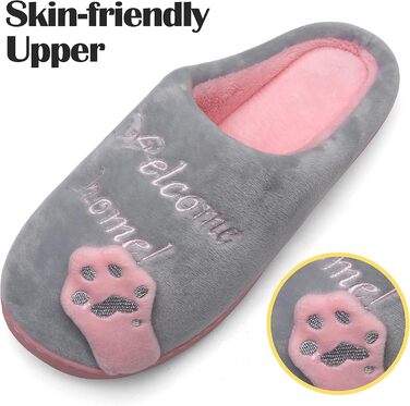 Тапочки зимові Mishansha для жінок та чоловіків, теплі, з плюшу, з піною Memory Foam, розмір 36-47, колір: жовтий (39/40 EU, сірий)