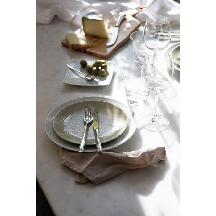 Sambonet Taste 52553-G6 - 18/10 Stainless Steel Dinnerware Set, for 12 people, 30-piece: 6 Forks, 6 Spoons, 6 Knives, 6 Teaspoons, 6 Dessert Forks, Dishwasher Safe, Steel