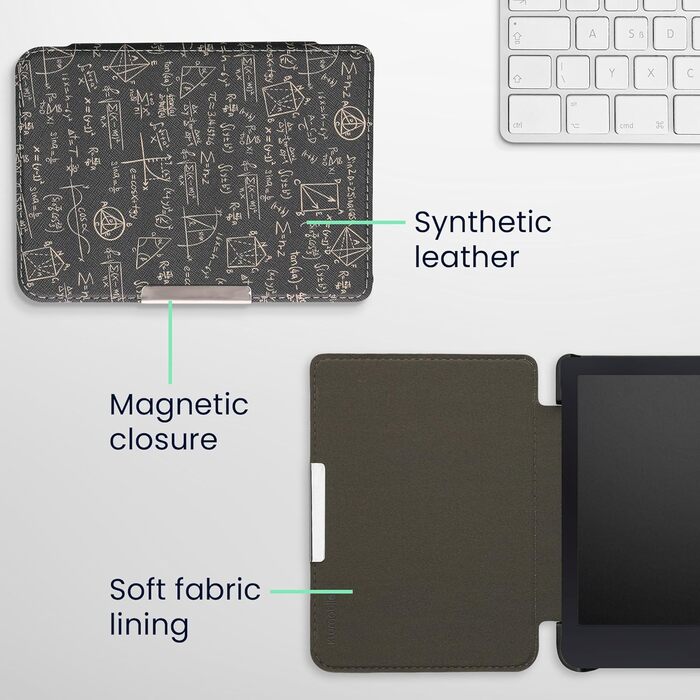 Чохол-книжка kwmobile для Tolino Shine 3 - яскравий чохол для eReader, блакитний, жовтий, зелений (комбінація зелено-жовтий)