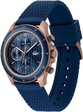 Годинник чоловічий Lacoste Neo Heritage Chronograph (синій) з браслетом з нержавіючої сталі або силікону