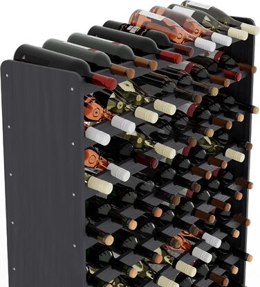 RW Series Wooden Wine Rack for Bottles, Anthracite, Brown, Natural, RW-3, 13-15 lie, for 91-135 Bottles, Wine, Bottle Rack (Anthracite, RW-3-135, 198 x 92 x 26.5, for 135 Bottles)
