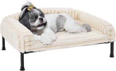 Ліжко для собак Veehoo - м'яке, з ортопедичним матрацом, 60x45x10 см, білий