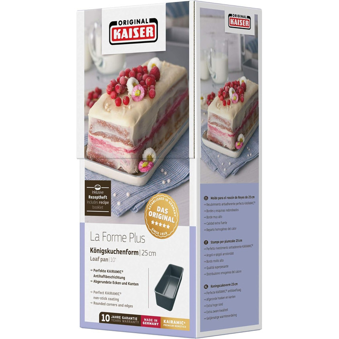 ORIGINAL KAISER King Cake Form La Forme Plus 25cm, enamel, black, 25 cm