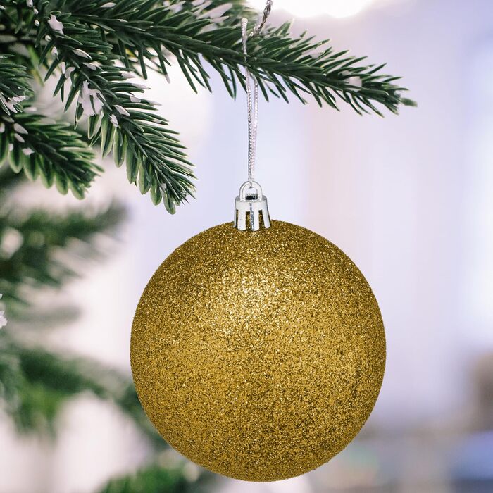 Набір прикрас для ялинки Relaxdays: 110 кульок, мішура та інше. Золотий декор для ялинки