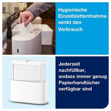 Tork Xpress Table Dispenser for Multifold Paper Towels 552200, Elevation Design - H2 Table Paper Towel Dispenser for Folded Towels for Single Sheet Dispensing, Compact Shape, White, 21.8 x 32.3 x 11.6 cm (White, Bundle with Paper Towels 21 x 180)
