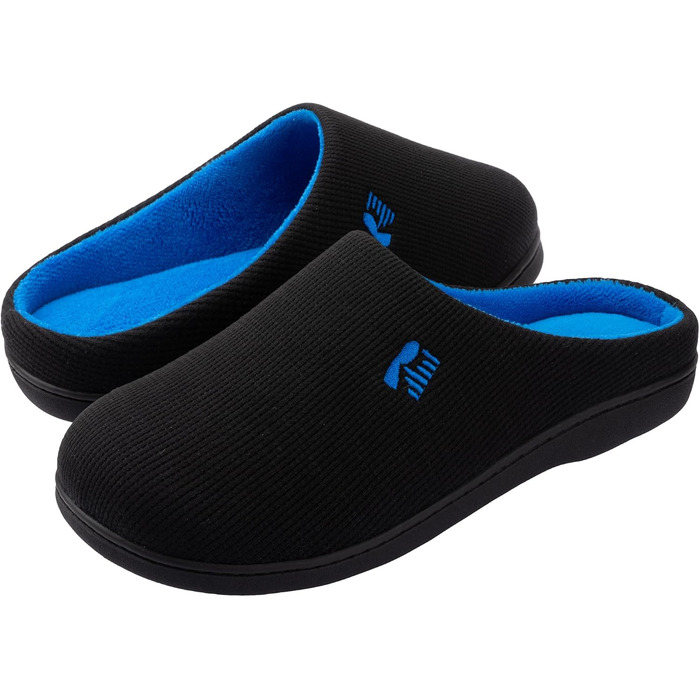 Чоловічі халапи RockDove Original з двокольоровою підошвою з Memory Foam (43.5 EU, Чорний та Сапфірово-синій)