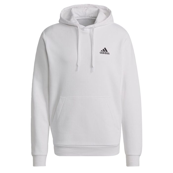Чоловіча худі adidas Essentials Fleece з капюшоном, біла з чорним
