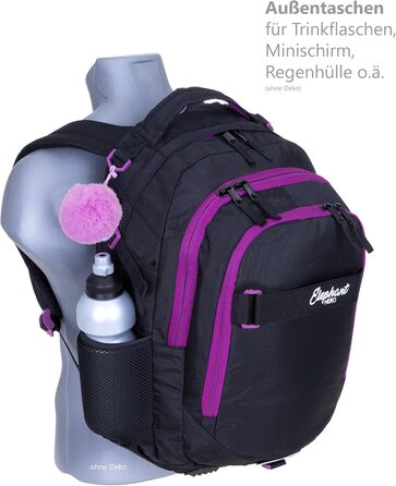 Дитячий рюкзак Elephant Hero Signature з дощовиком для дівчаток (Lila Violett Black)