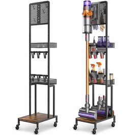 Підставка для Dyson V15 V12 V11 V10 V8 V7 V6 Gen5: Настінний тримач з органайзером для насадок та аксесуарів, чорна
