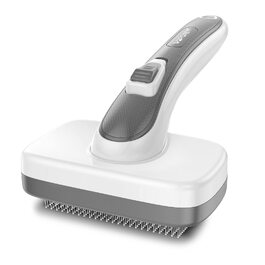 Щітка для собак і котів, самоочисна, для видалення підшерстка та випадаючої шерсті, підходить для довгошерстих та короткошерстих порід, делікатна до шкіри, зменшує випадання шерсті, зелена