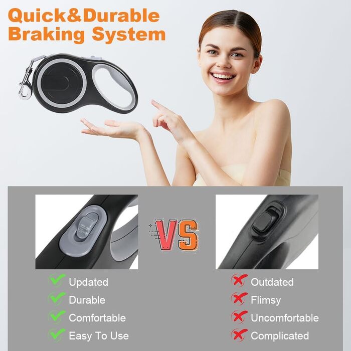 Рулетка для собак Aomig: витягується до 8м, навантаження до 50кг, чорна. Ідеальна для прогулянок та тренувань.