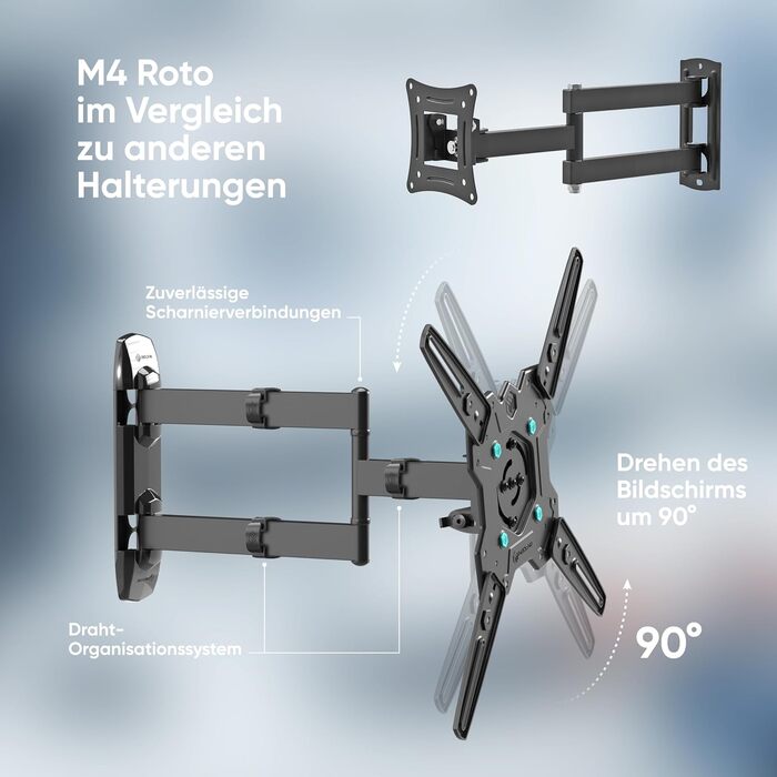 Настінний кріплення для телевізора ONKRON M4R-B (32-65