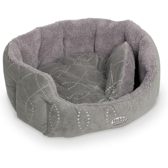 Ліжко для собак та котів Nobby Komfortbett Oval Ceno, 45x40x19 см, чорний/сірий