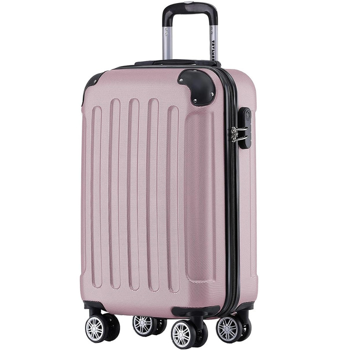 Валіза ручної поклажі TRVLMORE 54x36x20 см, рожева, з колесами