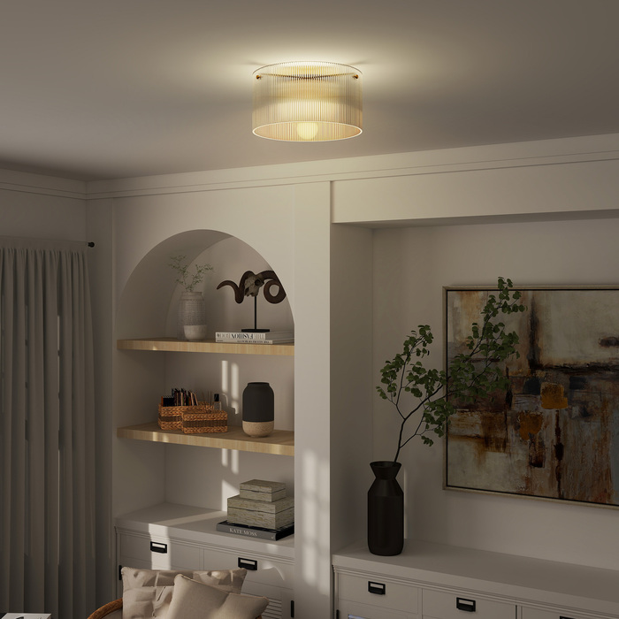 HOMCOM Ceiling Light, Ceiling Fixture with E27 Socket, Round Ceiling Lighting for Bedroom Living Room Ø32 x 16.5 cm, Bulb Not Included Transparent | Aosom